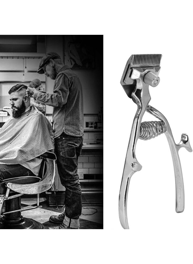 Manual Hair Clipper, Stainless Steel Portable Hand Push Hair Cutter and Trimmer Barber Tool for Men, Safe and Silent Operation for Home Haircuts - Image 2